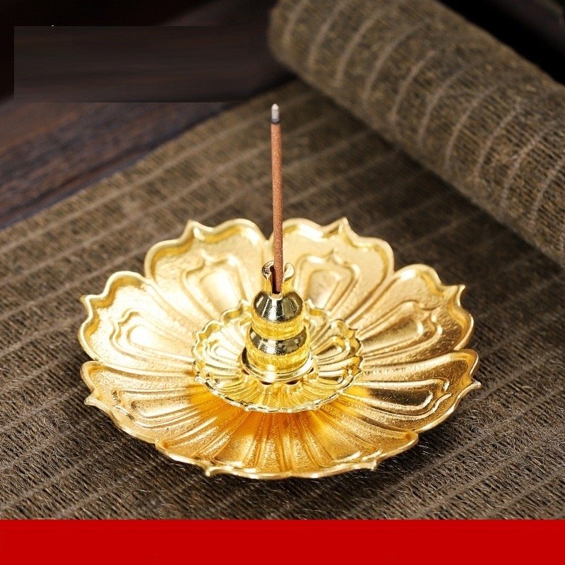 Đế cắm nhang bằng đồng hình hoa sen mini