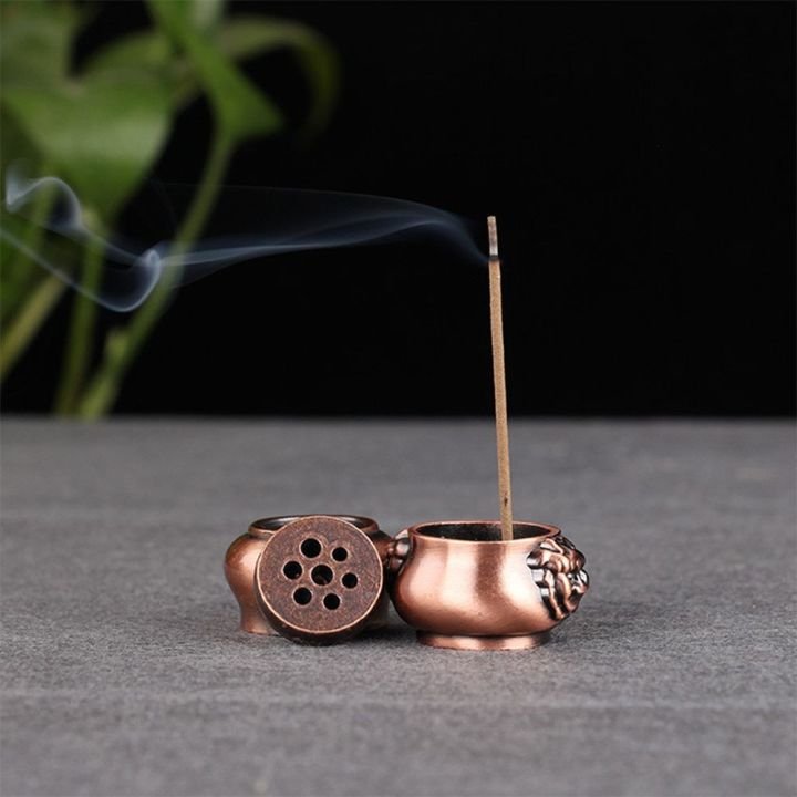 Đế cắm nhang bằng đồng hình bát hương mini